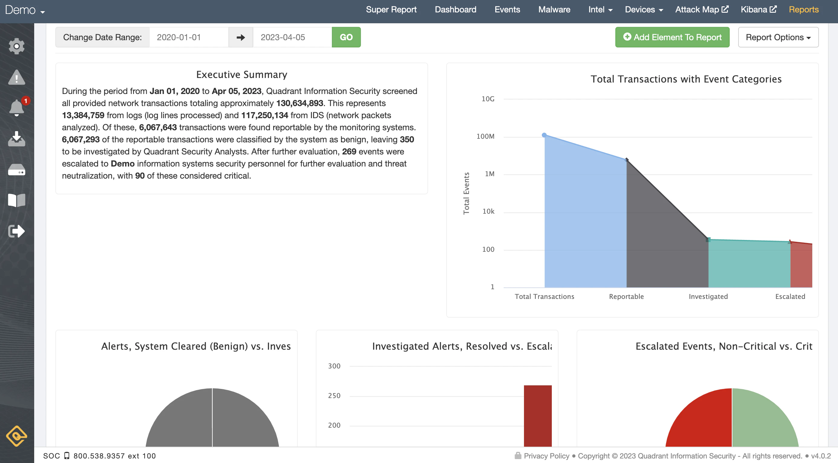 screenshot of Quadrant XDR